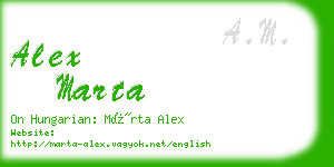 alex marta business card